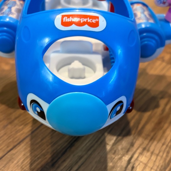 Fisher-Price Little People Blue and White Airplane with 2 Figures. Works. - Picture 2 of 6